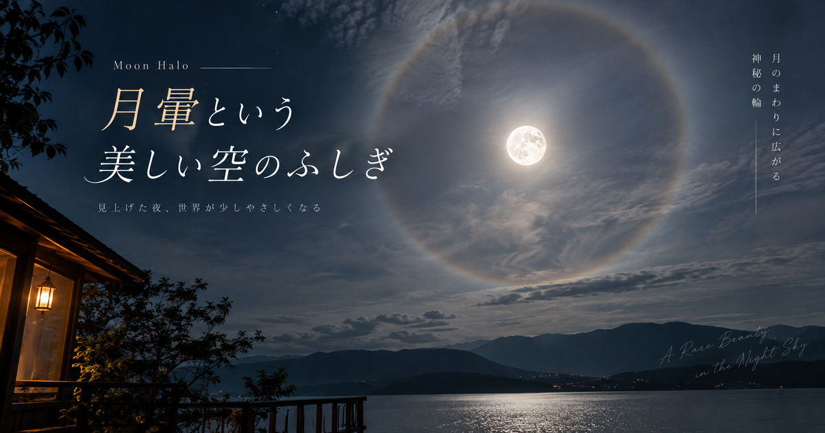 月の周りの虹は月暈であることが多い？正体と見分け方を知れば不思議がほどける！