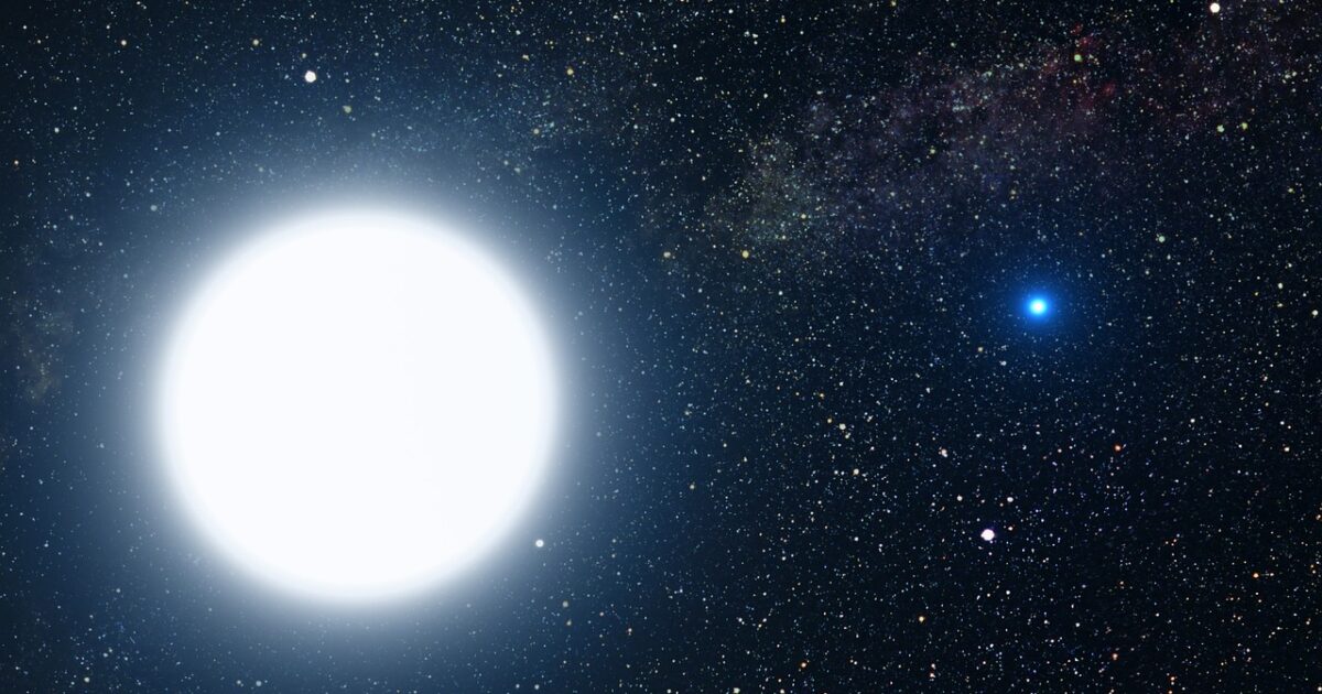 白く輝く恒星と星々が広がる銀河の風景