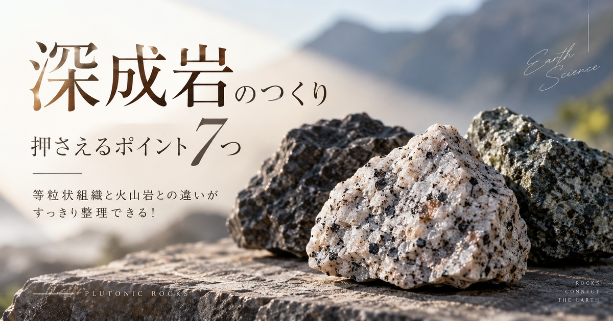 深成岩のつくりで押さえるポイント7つ｜等粒状組織と火山岩との違いがすっきり整理できる！